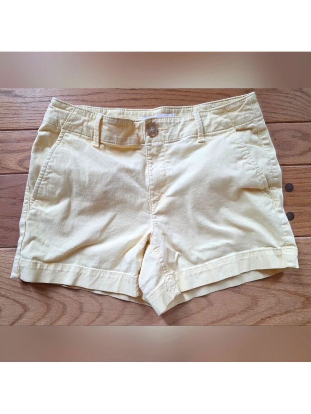 Loft The Washed Twill Yellow Shorts